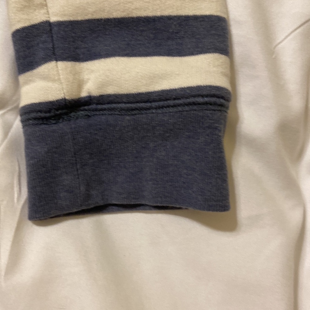 Boden Women’s Blue & White Striped Hoodie Pink accents Sz M EUC Medium Weight - Picture 7 of 17